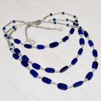 Lpc 239a collier sautoir parure 57gr lapis lazuli bijou tibet afghan argent 925 achat vente