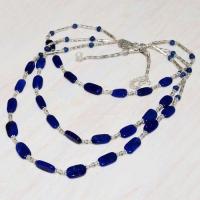 Lpc 239d collier sautoir parure 57gr lapis lazuli bijou tibet afghan argent 925 achat vente