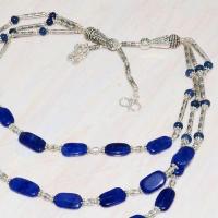 Lpc 241b collier sautoir parure 54gr lapis lazuli ethnique tibet afghan argent 925 achat vente