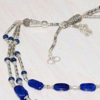 Lpc 241c collier sautoir parure 54gr lapis lazuli ethnique tibet afghan argent 925 achat vente