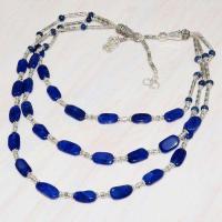 Lpc 241d collier sautoir parure 54gr lapis lazuli ethnique tibet afghan argent 925 achat vente