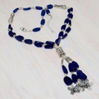 Lpc 242a collier sautoir parure 63gr lapis lazuli papillons ethnique afghan argent achat vente