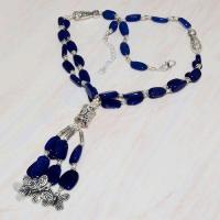 Lpc 242d collier sautoir parure 63gr lapis lazuli papillons ethnique afghan argent achat vente