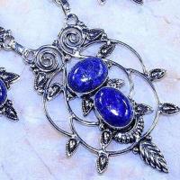 Lpc 260c collier boucles oreilles lapis lazuli bleu bijou tibet afghanistan argent 925 achat vente