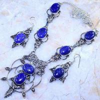 Lpc 260d collier boucles oreilles lapis lazuli bleu bijou tibet afghanistan argent 925 achat vente