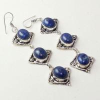 Lpc 267a boucles pendant oreilles lapis lazuli topaze bijou argent 925 achat vente 1