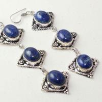 Lpc 267c boucles pendant oreilles lapis lazuli topaze bijou argent 925 achat vente 1