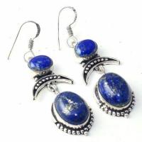 Lpc 355a boucles oreilles lapis lazuli achat vente bijou ethnique egyptien afghan argent 925