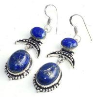 Lpc 355b boucles oreilles lapis lazuli achat vente bijou ethnique egyptien afghan argent 925