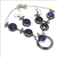 Lpc 398a collier boucles oreilles 41gr lapis lazuli 15mm bijoux ethniques argent achat vente