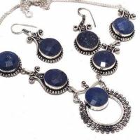 Lpc 398c collier boucles oreilles 41gr lapis lazuli 15mm bijoux ethniques argent achat vente