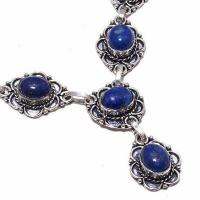 Lpc 405c collierparure sautoir 25gr lapis lazuli 8x12mm bijoux ethniques argent achat vente