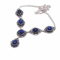 Lpc 405d collierparure sautoir 25gr lapis lazuli 8x12mm bijoux ethniques argent achat vente