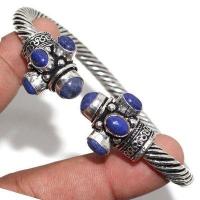 Lpc 467a bracelet torque 40gr lapis lazuli 4x6mm bijoux ethniques argent 925 achat vente