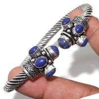 Lpc 467b bracelet torque 40gr lapis lazuli 4x6mm bijoux ethniques argent 925 achat vente