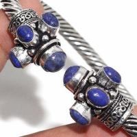 Lpc 467c bracelet torque 40gr lapis lazuli 4x6mm bijoux ethniques argent 925 achat vente