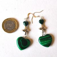 Mal 263 boucles oreilles malachite 60mm 10gr coeur e croix 3 