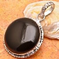 On 0129a pendentif pendant onyx noir argent 925