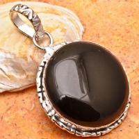 On 0129b pendentif pendant onyx noir argent 925