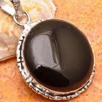 On 0129c pendentif pendant onyx noir argent 925