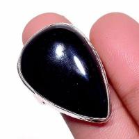 On 0640b bague chevaliere 10gr t60 onyx noir 18x28mm bijou art deco gothique argent achat vente