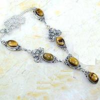 Ot 7906a parure collier boucles oreilles oeil de tigre argent 925 achat vente bijoux 1