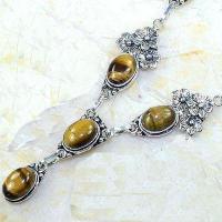 Ot 7906b parure collier boucles oreilles oeil de tigre argent 925 achat vente bijoux 1