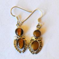 Ot 7996 boucles oreilles ethniques oeil de tigre 5gr argent 925 4 