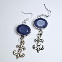 Sa 0416e boucles oreilles saphir royal fleur de lys 10x15mm achat vente bijou argent 925