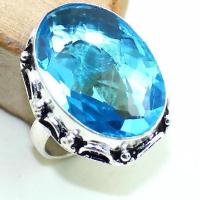 Tpz 386b bague t58 medievale chevaliere topaze bleue suisse bijoux argent 925 vente achat