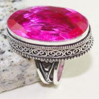 Tpz 625b bague t57 chevaliere medievale topaze rose 18x30mm argent 925 vente achat